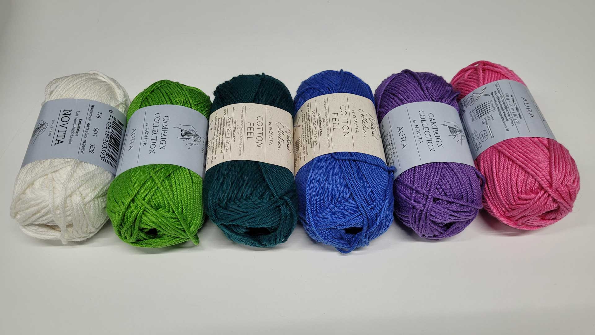 AURORA: Cotton yarn balls in aurora colours