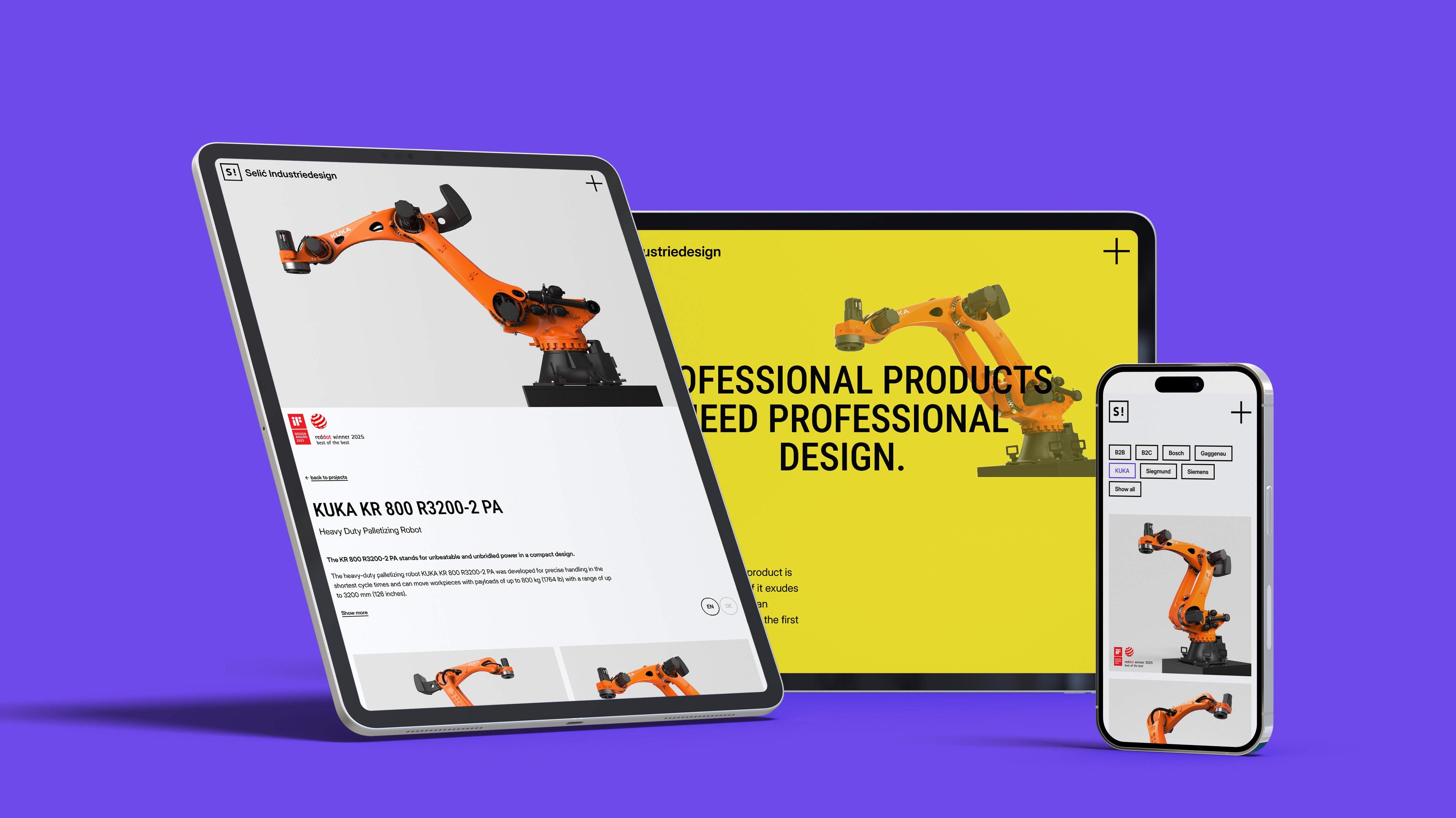 selic.de: mockup with different screensizes