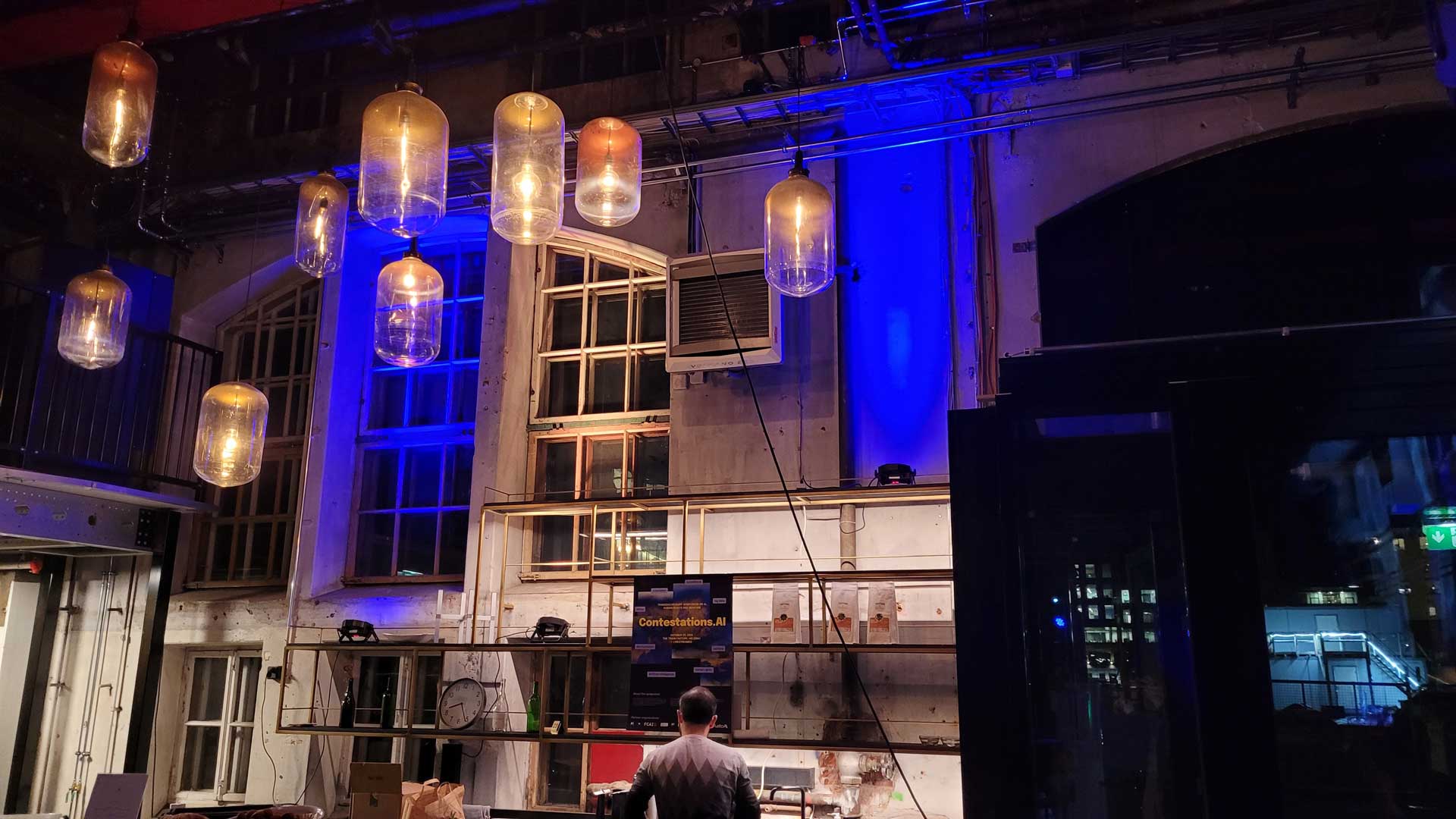 Close-up of lighting over bar